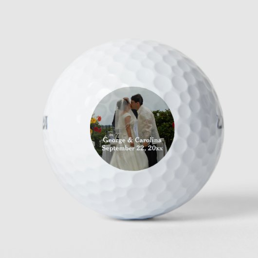 Balles De Golf Faveur de mariage photo personnalisée (Devant)