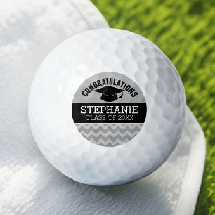 Balles De Golf Félicitations au diplômé - Silver Black Graduate