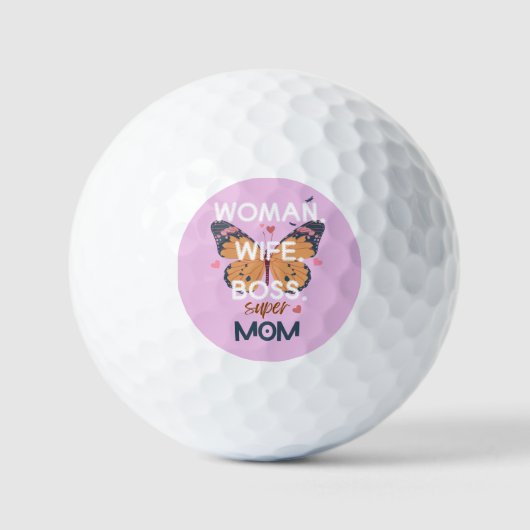 Balles De Golf Femme, femme, patron, super maman (Recto)