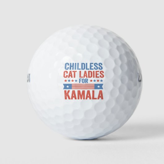 Balles De Golf Femmes Chat Sans Enfant Pour Kamala 2024 (Devant)
