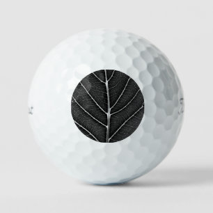 Balles De Golf Fermeture de la feuille brillante noire et blanche