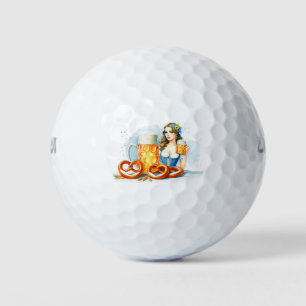Balles De Golf Fête d'Oktoberfest avec bière et bretzels ai 