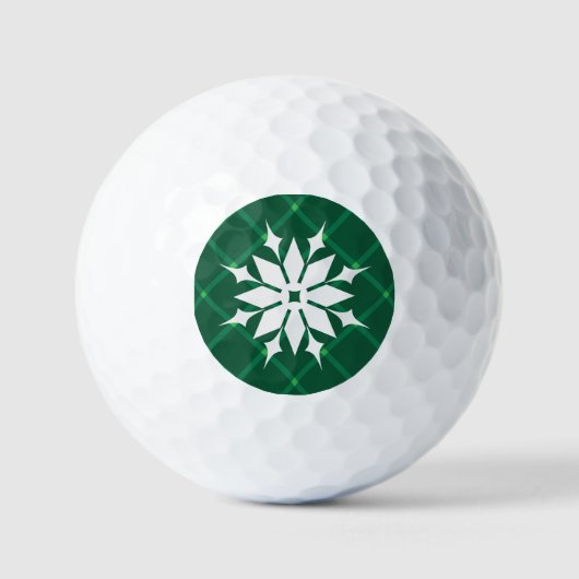 Balles De Golf Fêtes d'hiver vert foncé plaid (Recto)