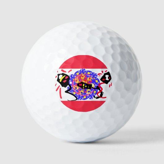 Balles De Golf Feu d'artifice art pop (Recto)