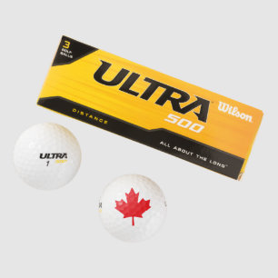 Balles De Golf Feuille d'érable rouge du drapeau du Canada