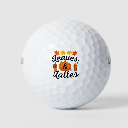Balles De Golf Feuilles Et Latte Automne (Devant)