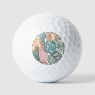 Balles De Golf Feuilles tropicaux : motif vintage à main.