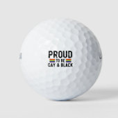 Balles De Golf Fier D'Être Gay Et Black Pride Mois 2025 (Devant)