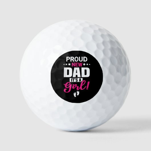 Balles De Golf Fier Nouveau Papa C'est une fille (Recto)