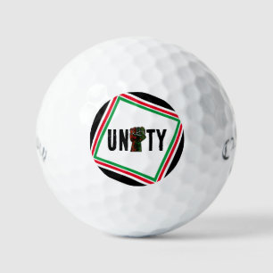 Balles De Golf fierté noire drapeau rouge vert poing panafricain 