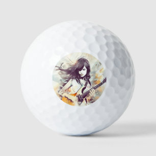 Balles De Golf Fille avec musique rock vibes