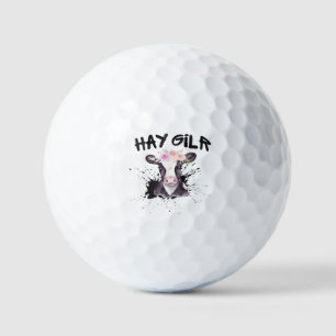 Balles De Golf Fille de foin agricultrice drôle bovins vache ferm