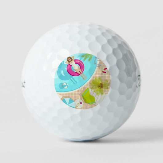 Balles De Golf Fille de piscine en bikini plage d'été (Recto)