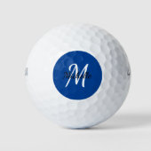 Balles De Golf Fille moderne Monogramme bleu Nom + Initiale (Devant)