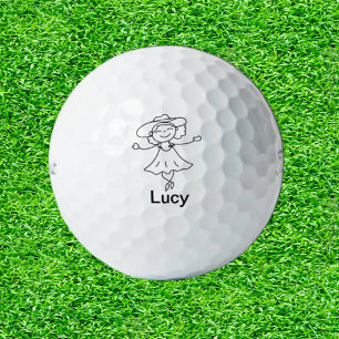 Balles De Golf Fille parfaite Doodle personnages en allumettes