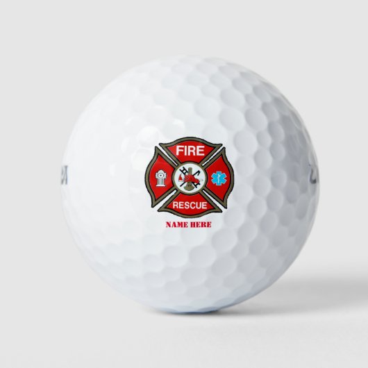 Balles De Golf Fire Secourt Maltese Cross Custom Golf Balls (Devant)