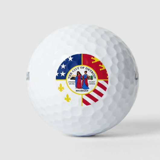 Balles De Golf Flag of Detroit, Michigan Golf Balls (Devant)