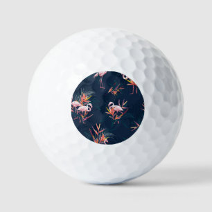 Balles De Golf Flamant rose hawaïen : oeuvre Vintage tropicale