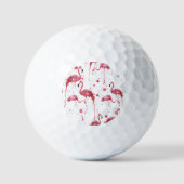 Balles De Golf Flamant rose motif aquarelle, design dynamique. (Recto)