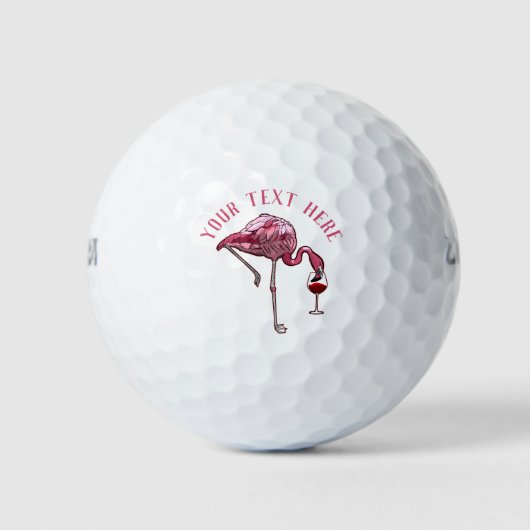 Balles De Golf Flamant rose personnalisé Boisson de vin nouveauté (Devant)