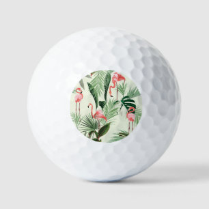 Balles De Golf Flamant rose rose Fleurs exotiques Motif