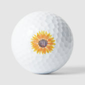 Balles De Golf Fleur de monogramme (Recto)