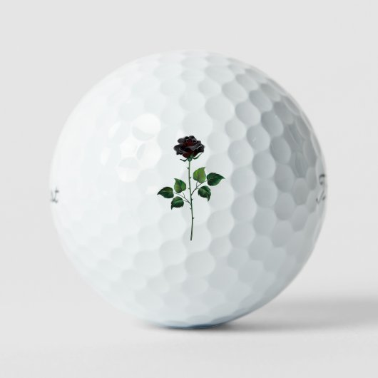 Balles De Golf Fleur de rose noire (Recto)