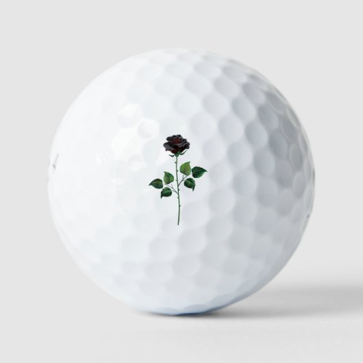 Balles De Golf Fleur de rose noire (Devant)
