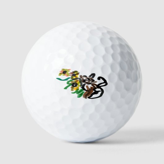 Balles De Golf Fleur de soleil de chat (Recto)