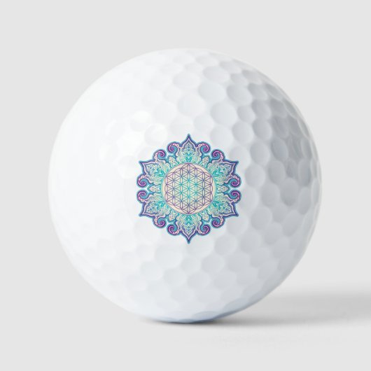 Balles De Golf Fleur De Vie - Indien Mandala 2 (Recto)