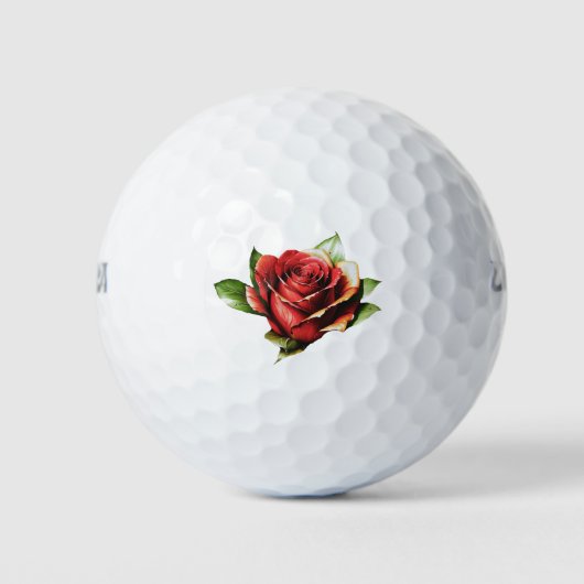 Balles De Golf Fleur design Rose Sucre de canne unique (Devant)