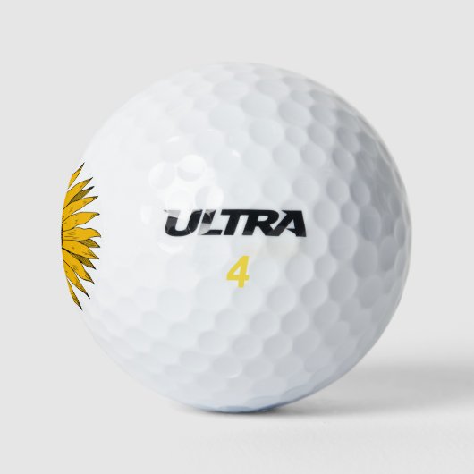 Balles De Golf Fleur jaune tournesol (Logo)