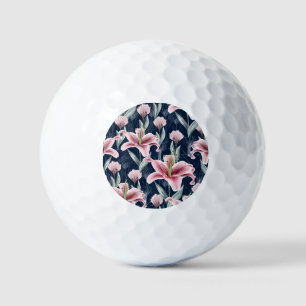 Balles De Golf Fleur Lilly Rose Motif sans couture.