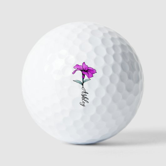 Balles De Golf Fleur Lit Rose Personnalisée (Recto)
