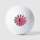 Balles De Golf Fleur marguerite rose ou votre logo Fleur florale  (Recto)
