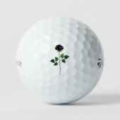 Balles De Golf Fleur rose noire (Recto)