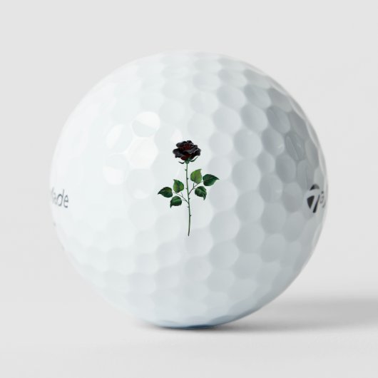 Balles De Golf Fleur rose noire (Recto)