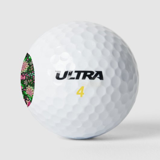 Balles De Golf Fleur sauvage de fleurs de chlipper rose (Logo)