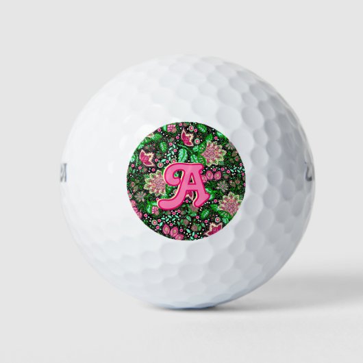 Balles De Golf Fleur sauvage de fleurs de chlipper rose (Devant)