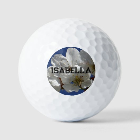 Balles De Golf Fleurs blanches mignonnes (Recto)