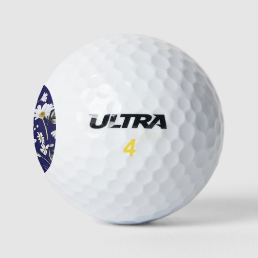 Balles De Golf Fleurs d'aquarelle blanche (Logo)
