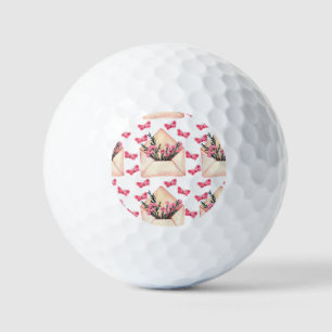Balles De Golf Fleurs d'aquarelle dans les enveloppes : motif tra