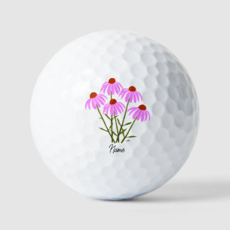 Balles de Golf Fleurs de Coneflower Violettes Avec