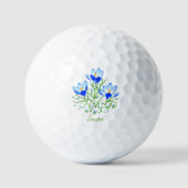 Balles De Golf Fleurs de Crocus avec Texte (Recto)