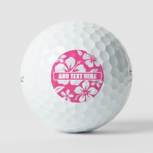 Balles De Golf Fleurs de plage rose tropicale (Recto)