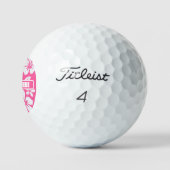 Balles De Golf Fleurs de plage rose tropicale (Logo)