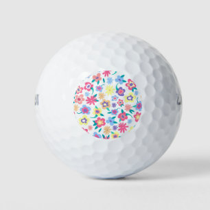 Balles De Golf Fleurs de printemps colorées mignonnes motif