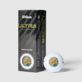 Balles De Golf Fleurs de soleil Abstraites (Emballage)