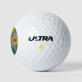 Balles De Golf Fleurs de soleil Abstraites (Logo)
