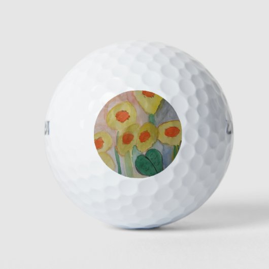 Balles De Golf Fleurs de soleil Abstraites (Devant)